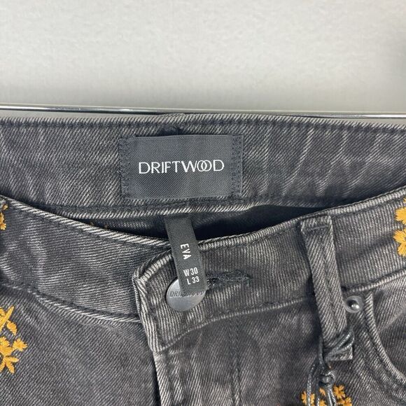 DRIFTWOOD Black and Orange Floral Flare Jeans - Picture 7 of 15